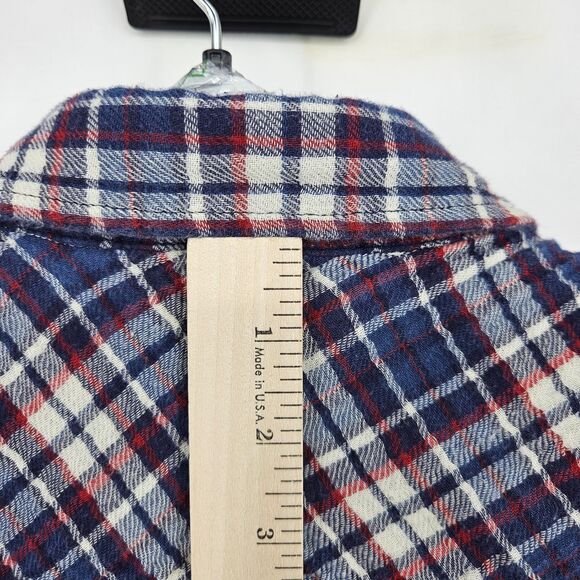 Carbon 2 Cobalt Shirt Mens Medium Button Up Long Sleeve Preppy Plaid Lined - Picture 5 of 10